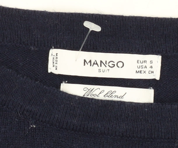 Womens UK Size S Mango Blue Pullover Jumper