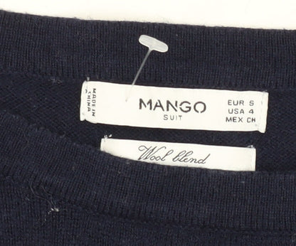 Womens UK Size S Mango Blue Pullover Jumper