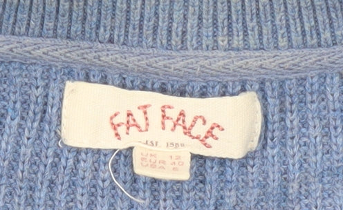Fat Face Men Blue Crew Neck Pullover Jumper UK 12