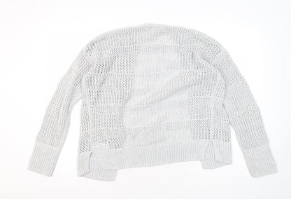 Gap Women's Grey Cardigan Knit Medium Light Open