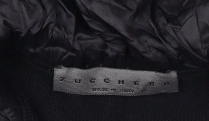 Zucchero Women's Black Hooded Knit Vest, Size 12