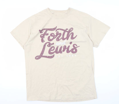 Forth and Lewis Men's Beige Medium Cotton T-Shirt