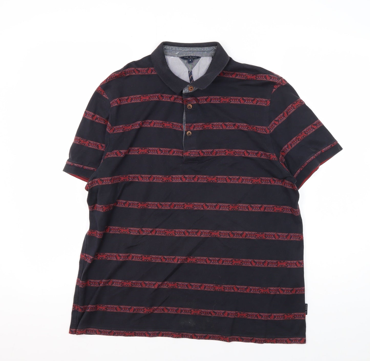 Ted Baker Men's Black Striped Polo Shirt L