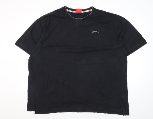 Slazenger Men's Black 4XL Relaxed Cotton T-Shirt