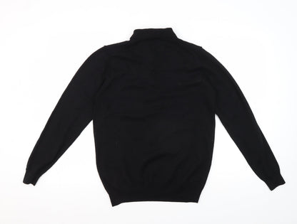 Roy Robson Men's Black Henley Jumper M Slim Fit