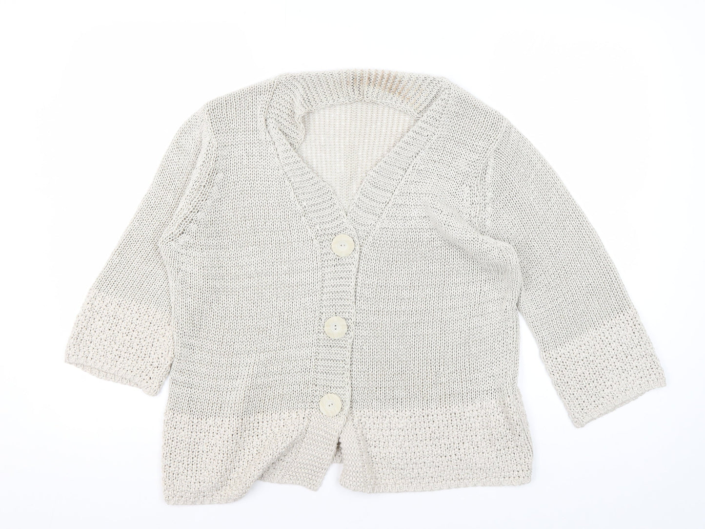 Gerry Weber Women Beige Cardigan Size 16 V-Neck