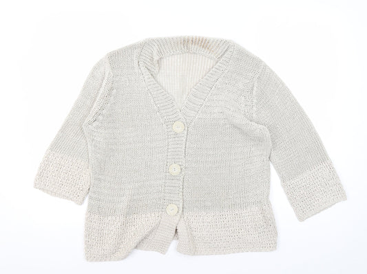 Gerry Weber Women Beige Cardigan Size 16 V-Neck