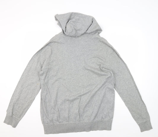 GAP Men’s Grey V-Neck Hooded Pullover Jumper L