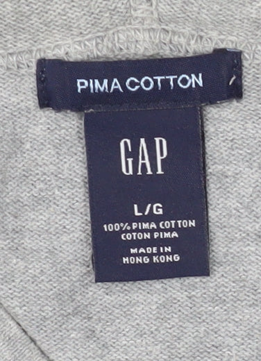 GAP Men’s Grey V-Neck Hooded Pullover Jumper L