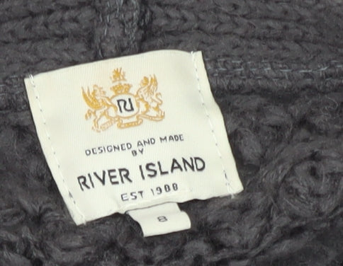 Womens UK Size M River Island Grey Cardigan Jumper