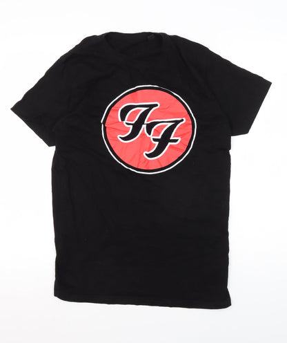 Men's Black Graphic Logo T-Shirt, Medium, Cotton, Classic