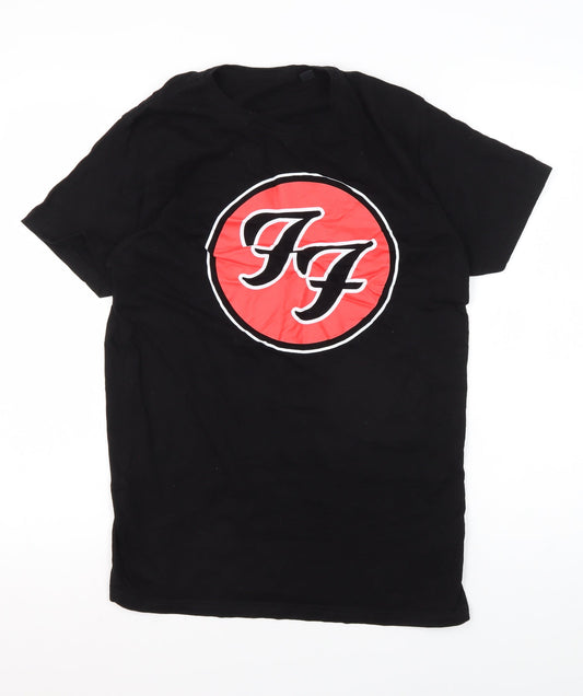 Men's Black Graphic Logo T-Shirt, Medium, Cotton, Classic