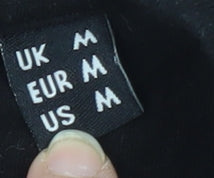 Men's Black Graphic Logo T-Shirt, Medium, Cotton, Classic