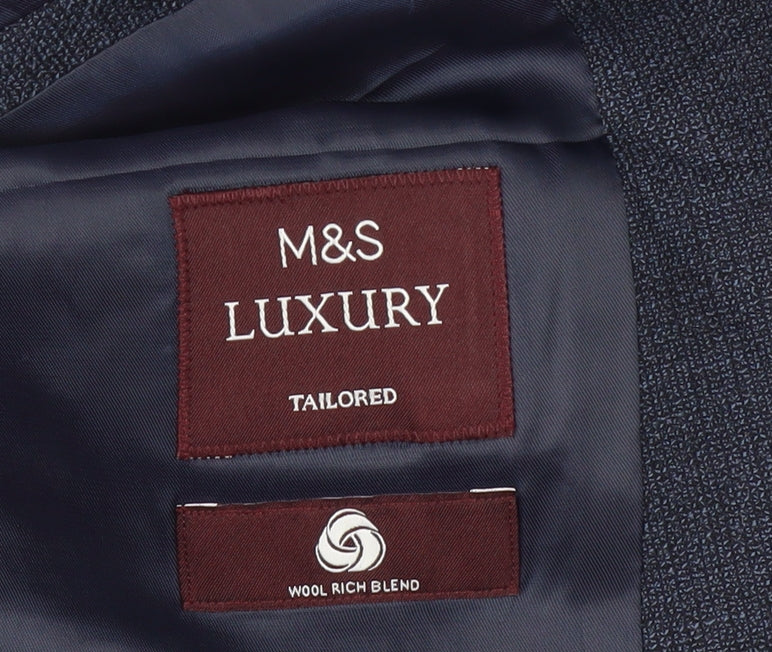 Mens UK Size 38 Marks and Spencer Regular Blue Suit Jacket