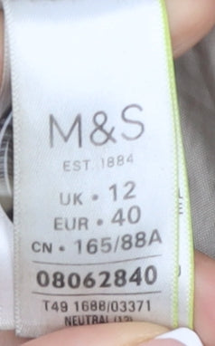 Womens UK Size 12 Marks and Spencer Beige Overcoat