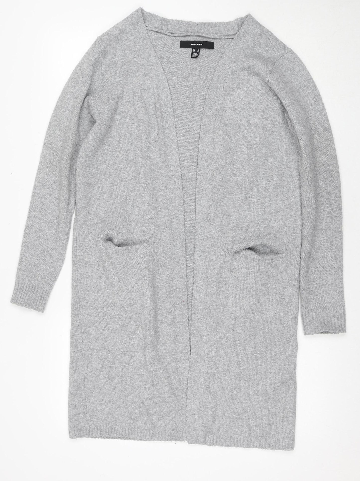 Womens UK Size 2 VERO MODA Grey Cardigan Jumper
