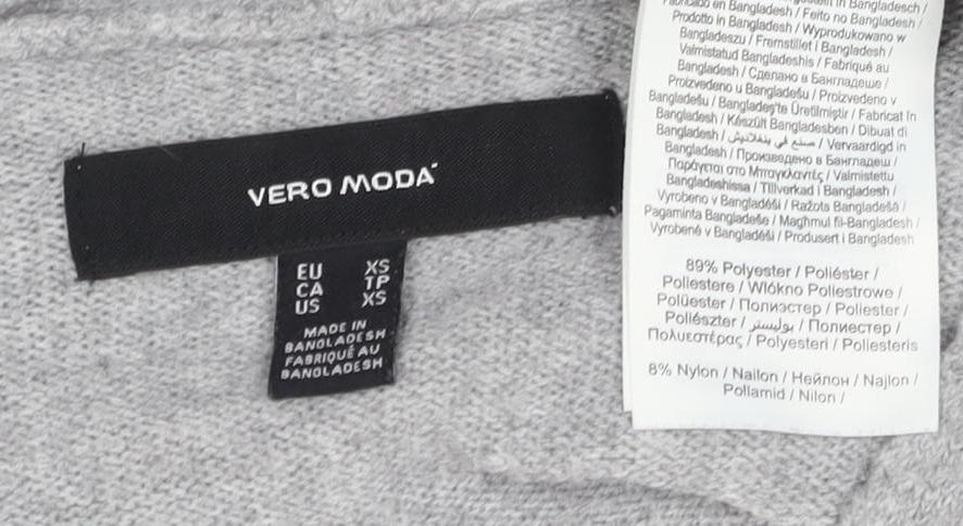 Womens UK Size 2 VERO MODA Grey Cardigan Jumper