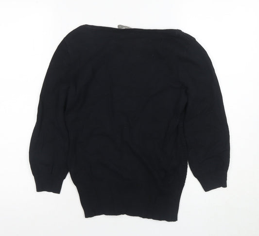 Womens UK Size S Oasis Black Basic T-Shirt