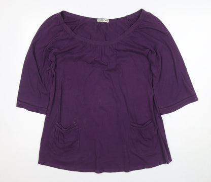 Cherokee Women's Purple Basic 3/4 Sleeve T-Shirt Size 14