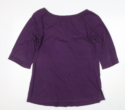 Cherokee Women's Purple Basic 3/4 Sleeve T-Shirt Size 14