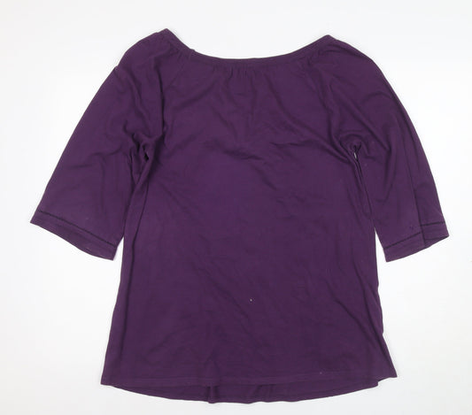 Cherokee Women's Purple Basic 3/4 Sleeve T-Shirt Size 14