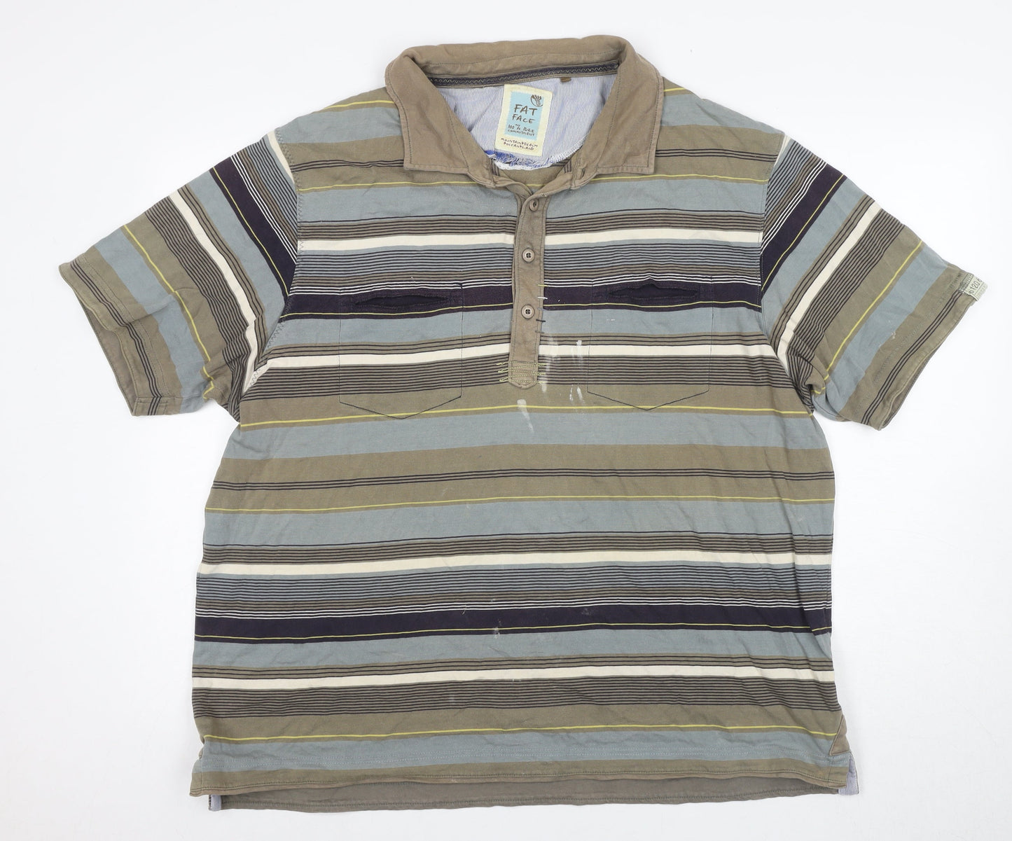 Fat Face Men's Multicoloured Striped Polo, L, Casual