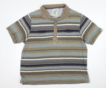 Fat Face Men's Multicoloured Striped Polo, L, Casual