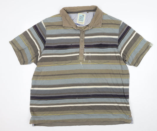 Fat Face Men's Multicoloured Striped Polo, L, Casual