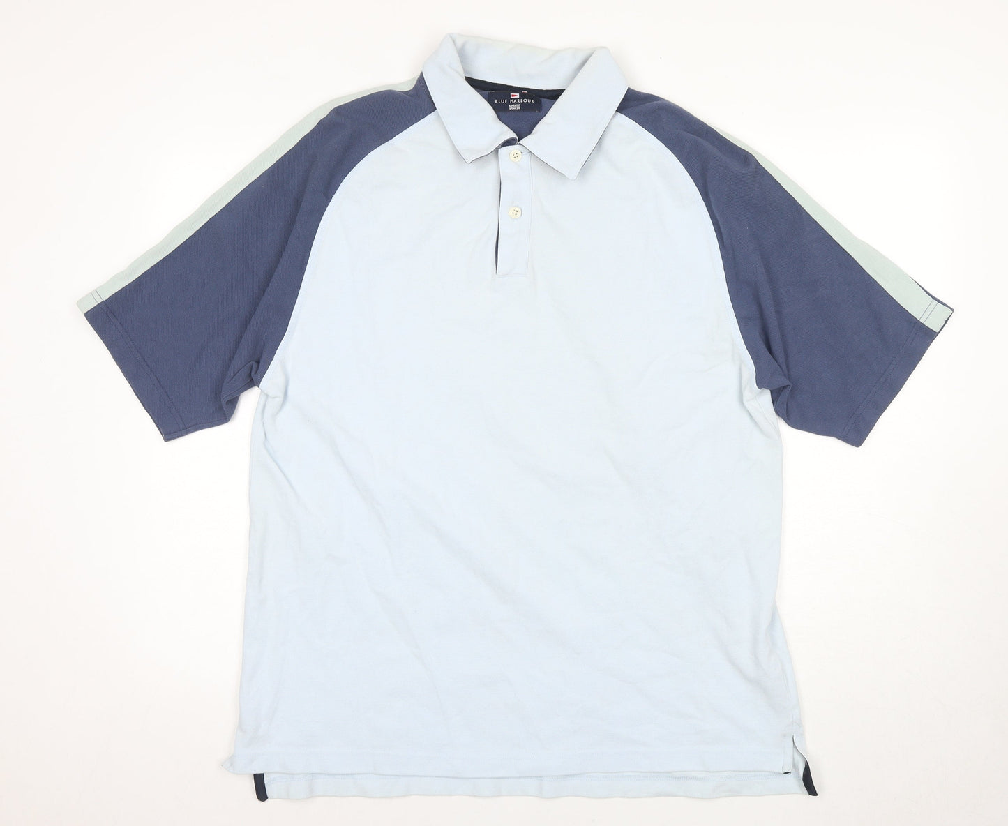 Marks and Spencer Men's Blue Polo Large Short Sleeve