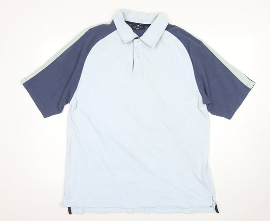 Marks and Spencer Men's Blue Polo Large Short Sleeve