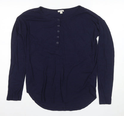 Gap Women’s Blue Henley Long Sleeve Shirt M