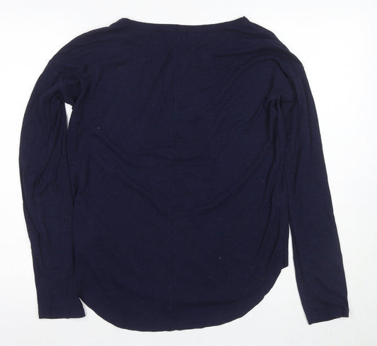 Gap Women’s Blue Henley Long Sleeve Shirt M