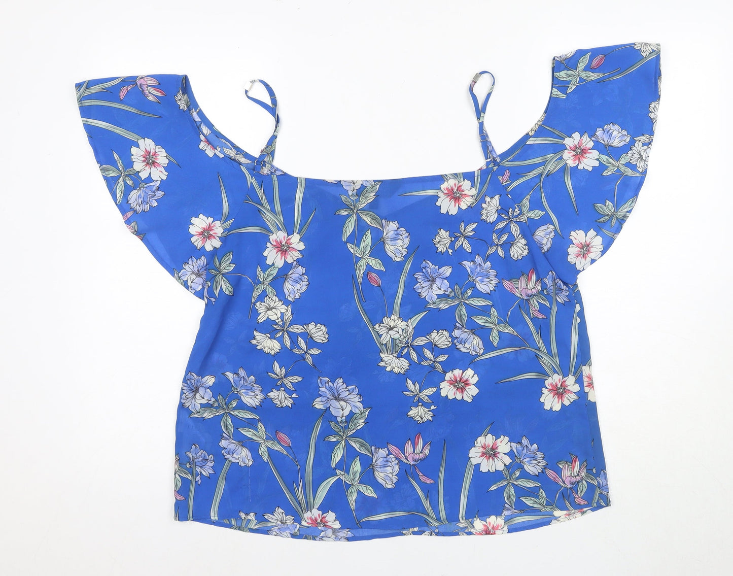 Womens UK Size 16 Lipsy Blue Off the Shoulder Blouse