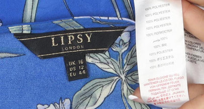 Womens UK Size 16 Lipsy Blue Off the Shoulder Blouse