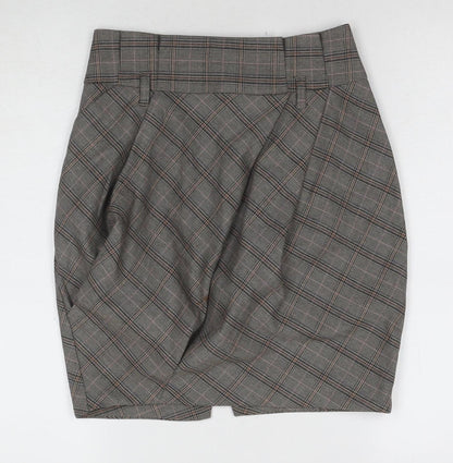 Idex Women's Grey Plaid Pencil Skirt UK 10