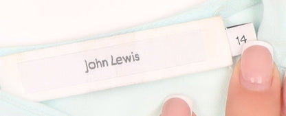 John Lewis Women Blue Ruffle Blouse Size 14