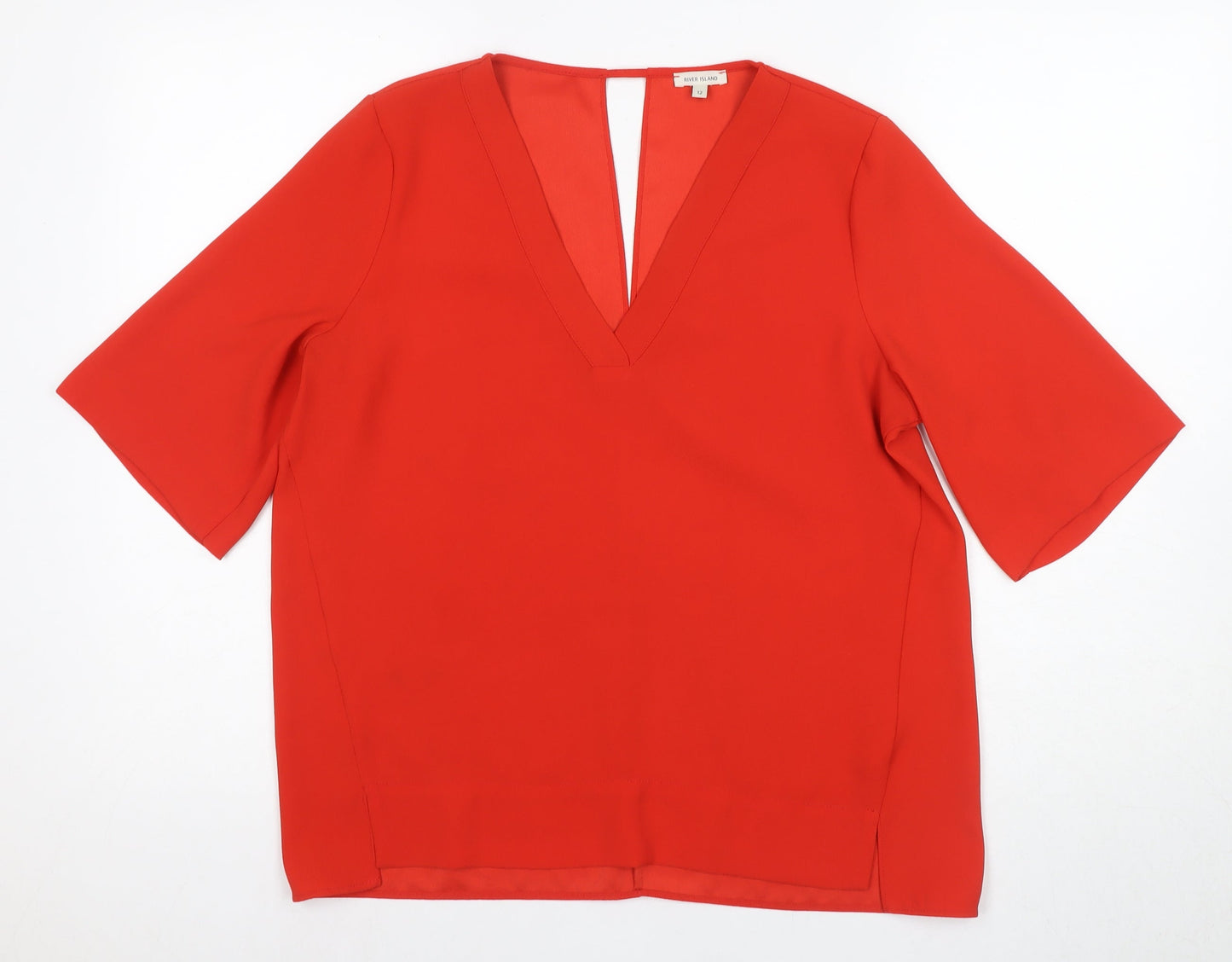 Womens UK Size 12 River Island Red Basic Blouse