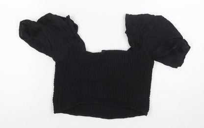 For Love & Lemons Women's Black Cropped Blouse - Size S
