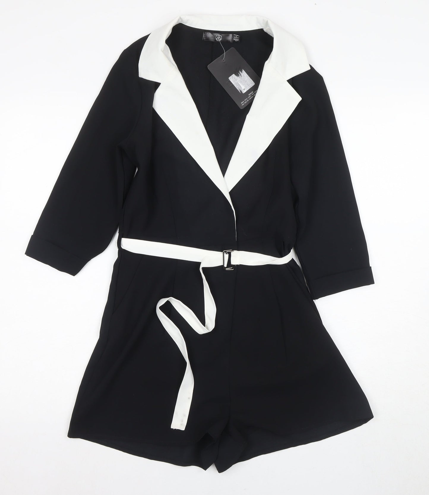 Missguided Stylish Women's Black Polyster Playsuit, Size 8