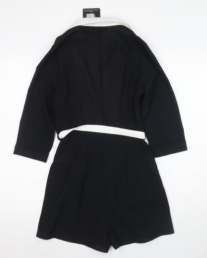 Missguided Stylish Women's Black Polyster Playsuit, Size 8