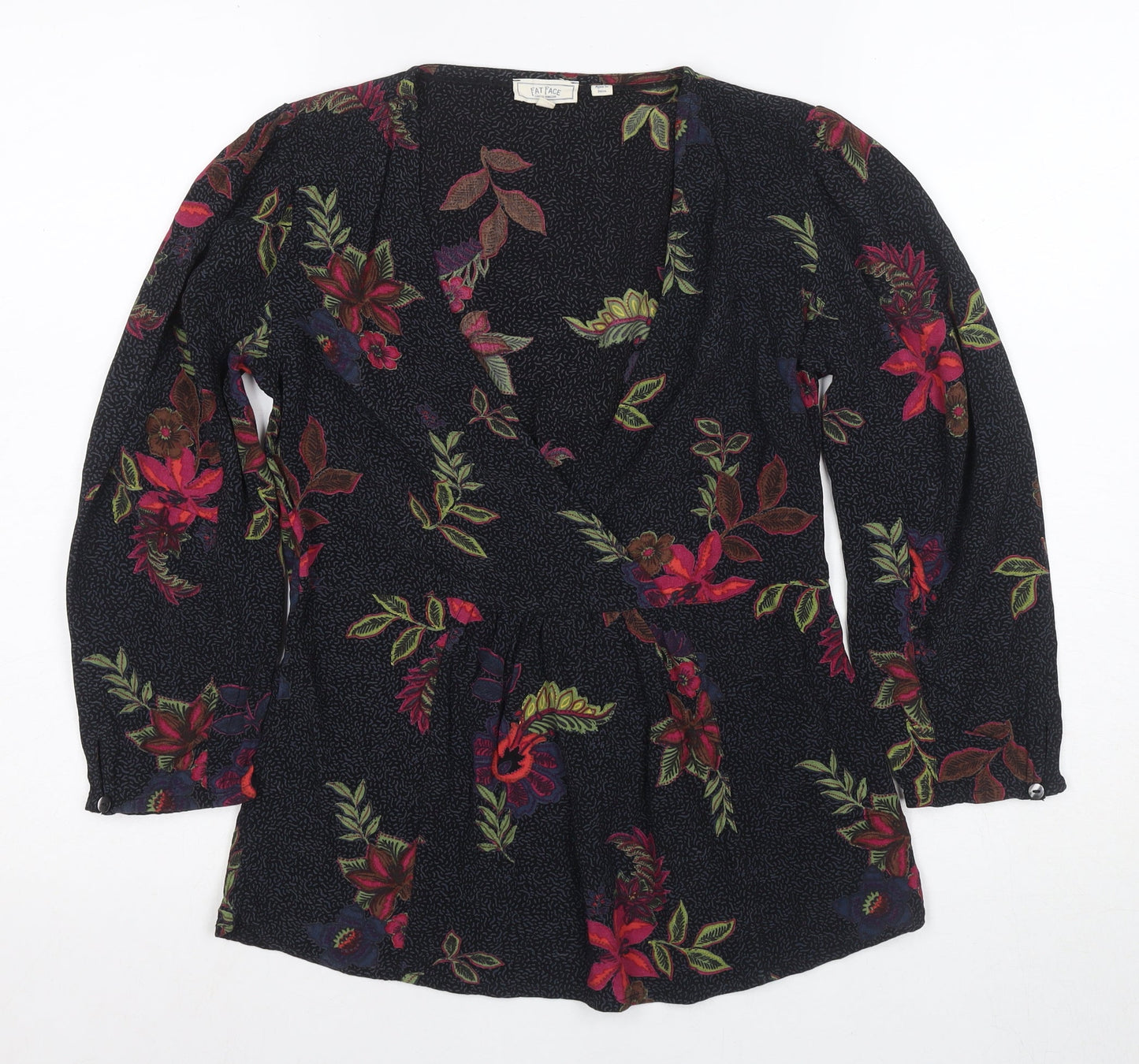 Womens UK Size 8 Fat Face Multicoloured Wrap Blouse