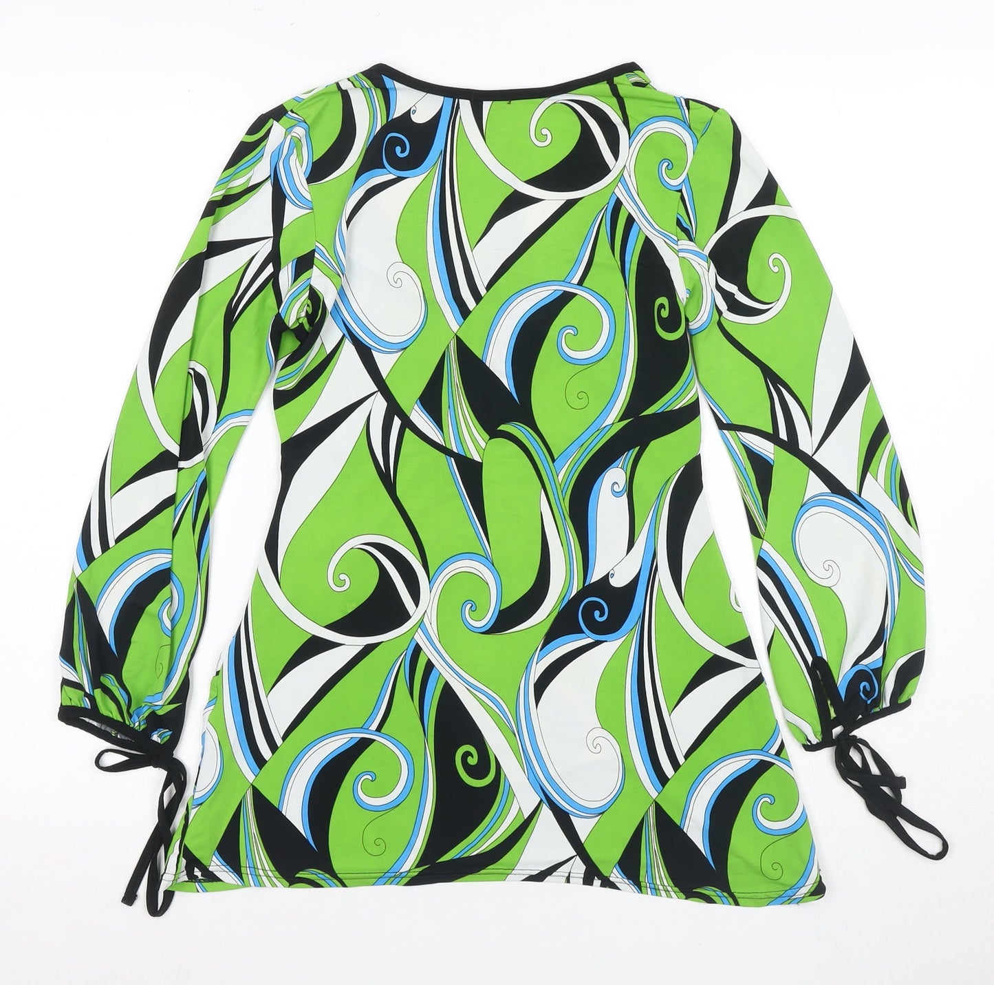Womens UK Size 10 Evita Green Tunic Blouse