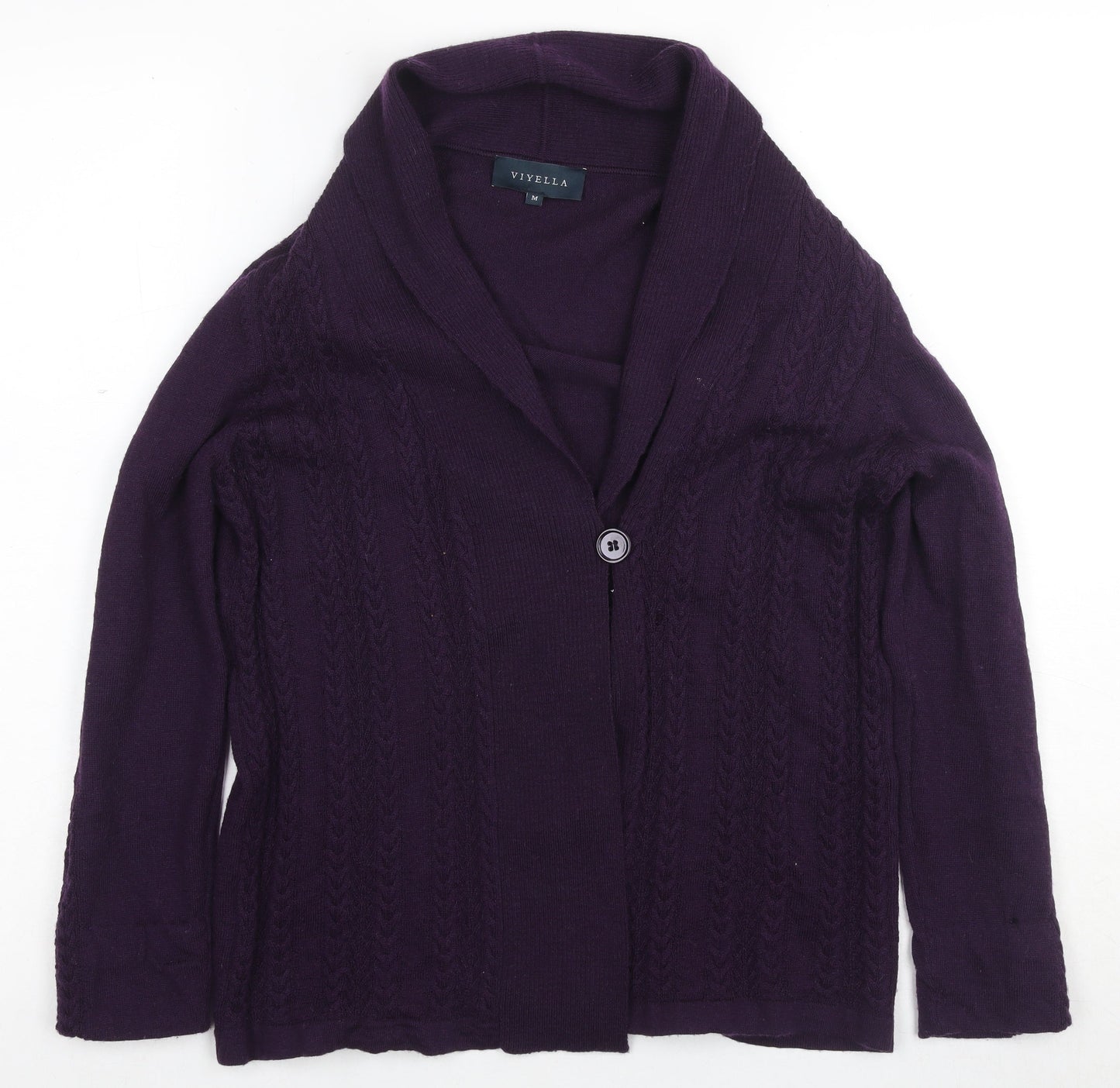 Womens UK Size M Viyella Purple Cardigan Jumper
