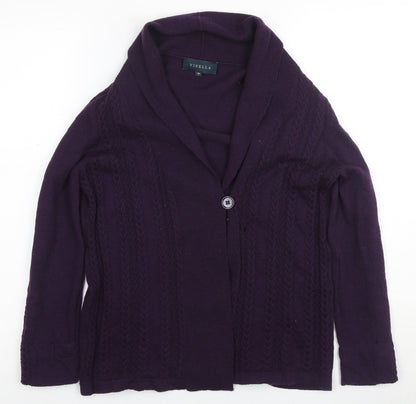 Womens UK Size M Viyella Purple Cardigan Jumper