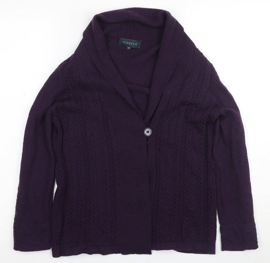 Womens UK Size M Viyella Purple Cardigan Jumper