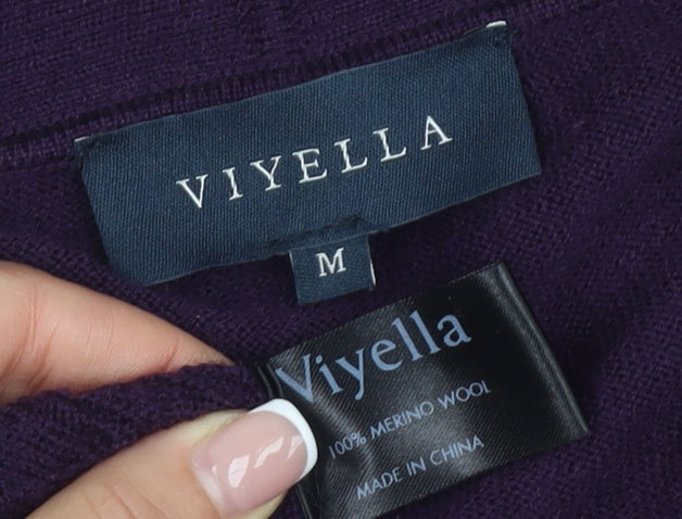 Womens UK Size M Viyella Purple Cardigan Jumper