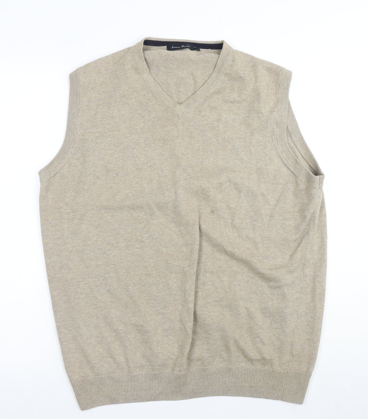 James Pringle Men's Beige Cotton V-Neck Vest M