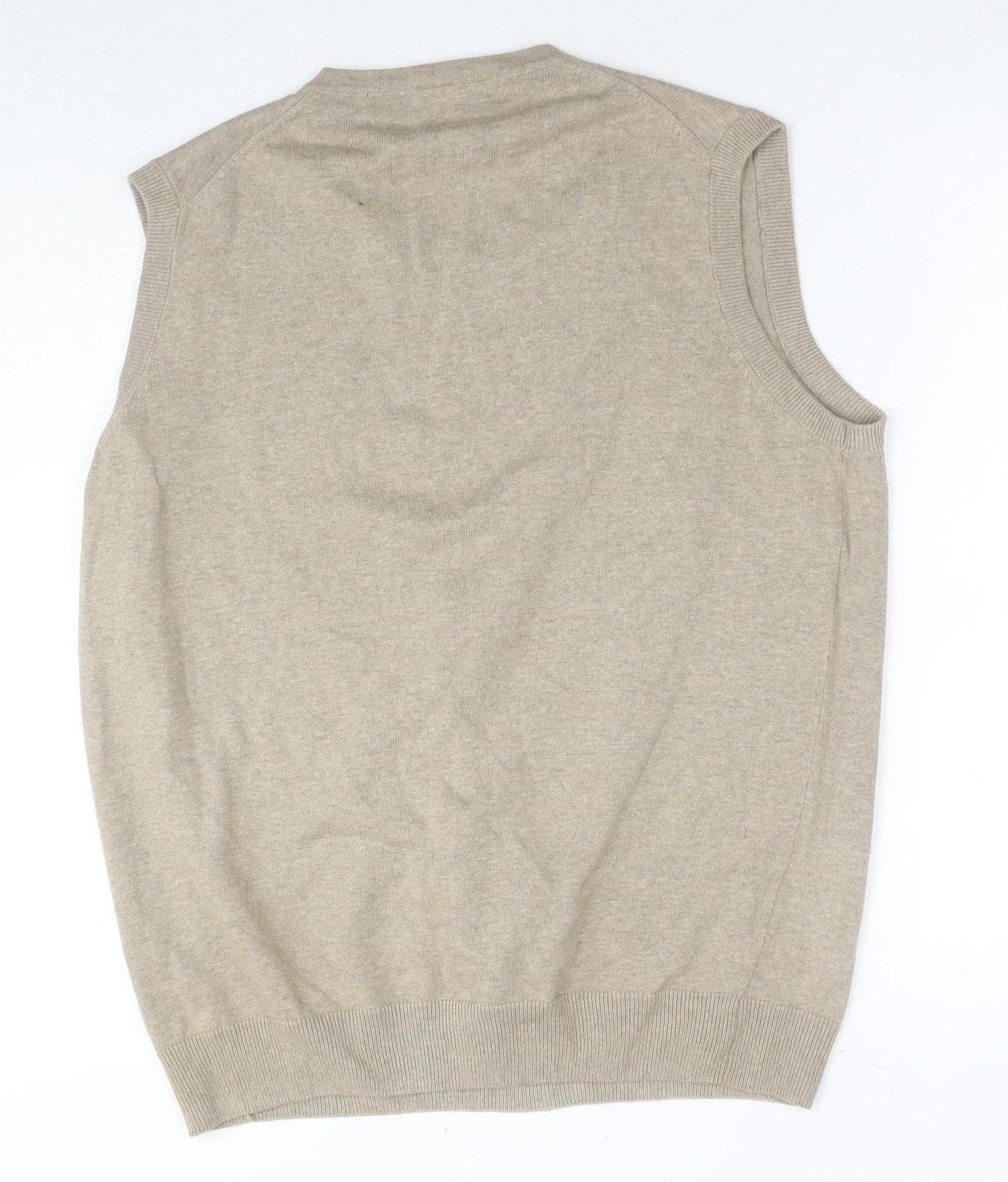 James Pringle Men's Beige Cotton V-Neck Vest M