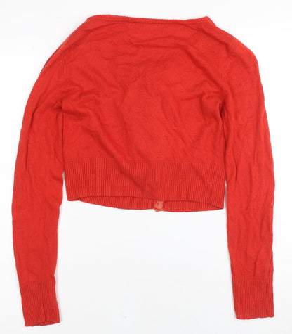 Womens UK Size M Louche Red Cardigan Jumper
