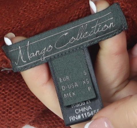 Maggy London Women's Brown Cardigan S Cowl Neck Knit